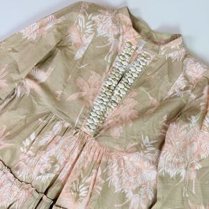 Sheridan French Tiered Ruffle Bell Sleeve Mini Dress Womens XS Resort Boho Zebra